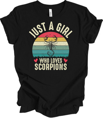 Just A Girl Who Loves Scorpions Shirt Scorpion Lover Gift Cute Retro Sunset Tee