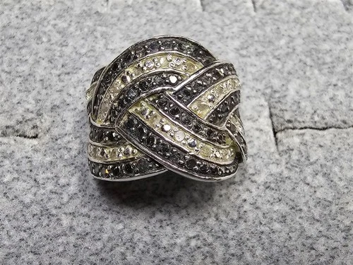 GRANDMA GRABE'S BEAUTIFUL VINTAGE OTC 925 STERLING SILVER CZ 11.7G RING SIZE 7