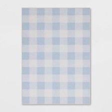 4'x5'6" Gingham Print Accent Rug Blue - Room Essentials