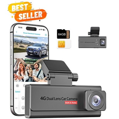 Revolutionary 4G LTE Dash Cam - Front & Rear Recording, Night Vision Included