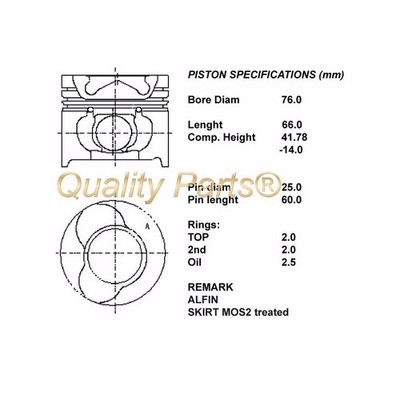 100-13096 IAP QUALITY PARTS COMPLETE ENGINE PISTON SERIES STD-Standard