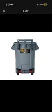 32 Gallon Gray Wheeled Trash Can Ergonomic Handle for Easy Transport