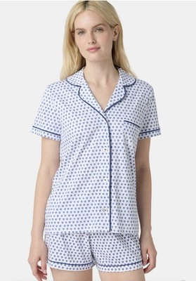 Roller Rabbit Heart Polo Pajamas Set, button down short sleeve and shorts S