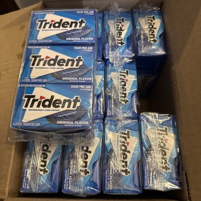 Trident Sugar Free Gum, Original 12 Pack Boxes