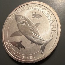 Australia 2014 Great White Shark 50 Cents 1/2oz .999 Silver Commemorative Coin