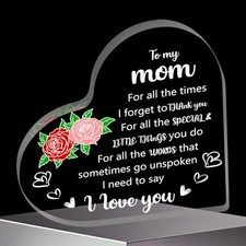 Heart Shaped Acrylic Block Mothers Day Gifts Acrylic Plaque Heart Shaped