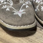TWISTER GIRLS LILY BROWN & WHITE FLORAL EMBROIDERY SQUARE TOE COWBOY BOOTS SZ 12 — photo 3