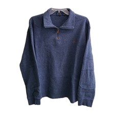 Polo Ralph Lauren Mens Size XL Navy Blue Quarter 1/4 Zip Jumper Sweater EUC