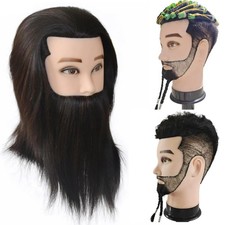 Barber Mannequin Head Beard Male Hair Styling 100 Human Hair Stand Doll