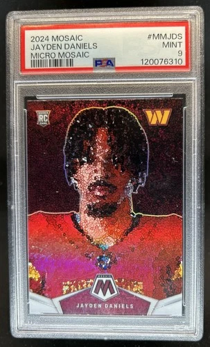 2024 Panini Mosaic Jayden Daniels Micro Mosaic RC Prizm #MM-JDS Commanders PSA 9