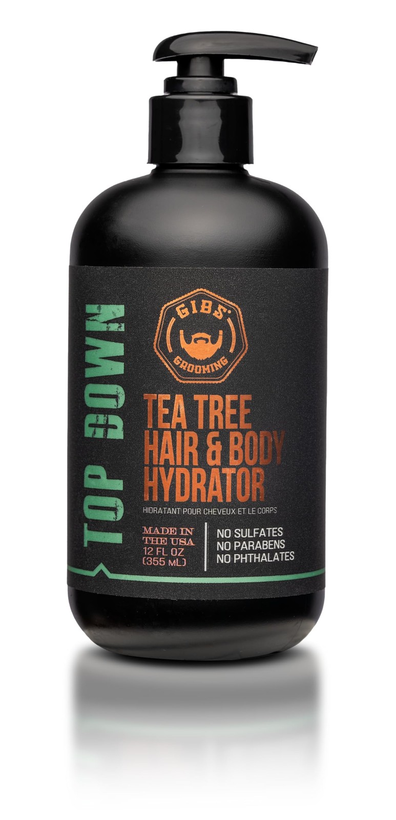 Top Down Hair and Body Hydrator, Tea Tree Moisturizer for Hair and Skin, 12 oz