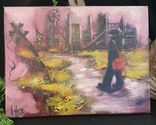 Richard Hubbard Original Oil Painting – "Miner (Inner Fire)", Unframed Canvas