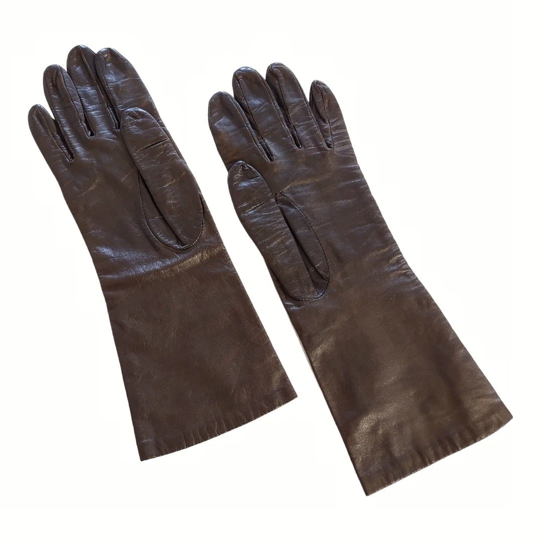 Vintage Leather Gloves Brown 3/4 Length Retro Accessories Size Large Winter Wear
Opens in a new wind