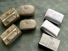 NEW Dior Beauty Pouch Gold Holiday 2025 White CD Toiletry Travel Case