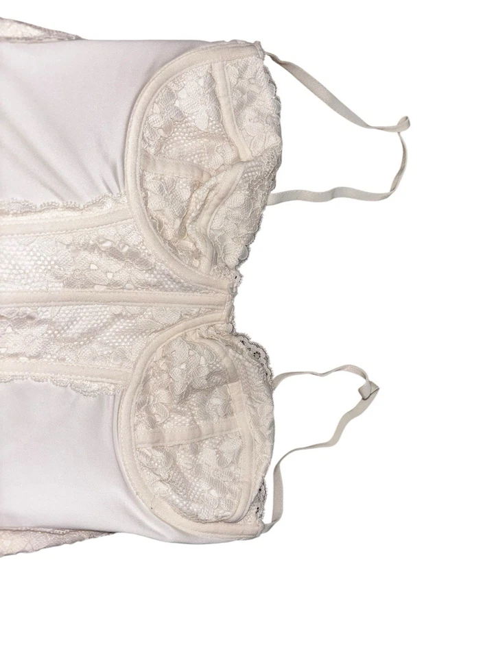 Corsé bustier de encaje marfil top para mujer 34C lencería nupcial con aros palangre de colección Foto 2 de 3