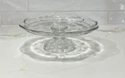 Vintage Anchor Hocking Savannah Pedestal Cake Stand Floral Design 12x4"