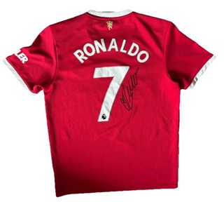 CRISTIANO RONALDO Rare Hand Signed Authentic Man Utd 2021/22 Home Shirt COA