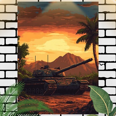 Panzer Pixel Art Poster Schöne Wanddeko Dekoration