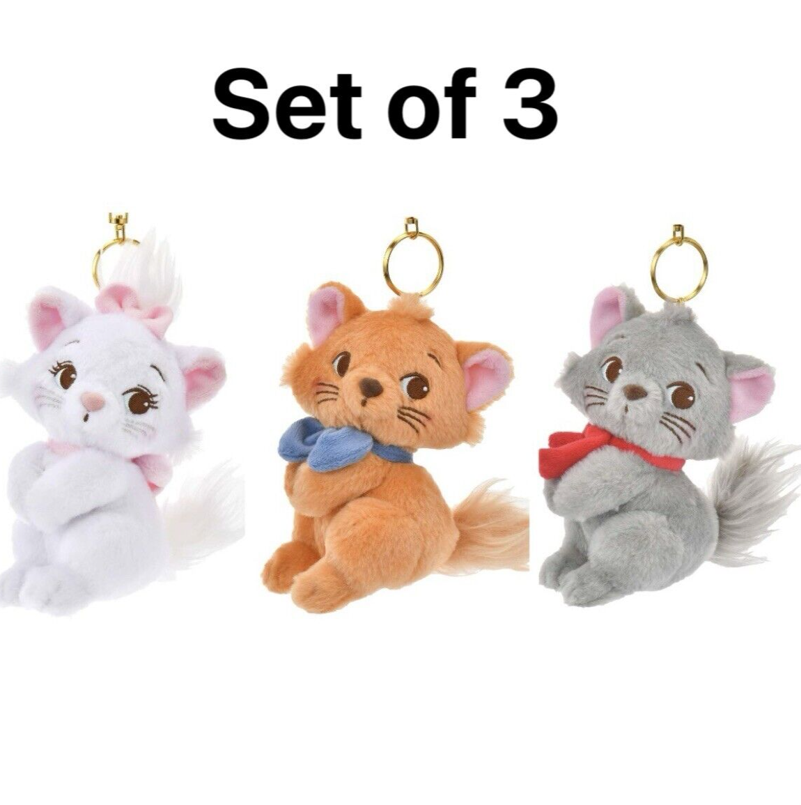 Tokyo Disney Aristocats Marie Berlioz Toulouse Plush Keychain