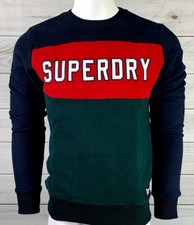 New Superdry Men's Academy Color Block Sweater Size Small NWT MSRP 64 B1718