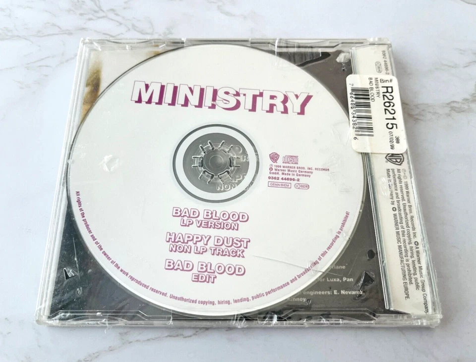 Ministry Bad Blood CD Single SEALED! GERMANY IMPORT! 1999 Warner Happy Dust OOP! Foto 2 de 2