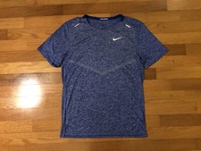 New S Nike Dri-FIT Rise 365 Running Division Heather Blue T-Shirt 3M CZ9184-482