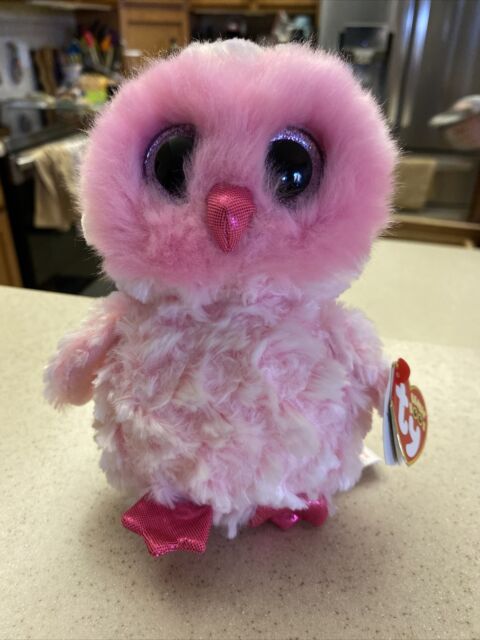 MWMT Ty Beanie Boos Twiggy Pink Owl Retired 2017 Birthday January 11 6