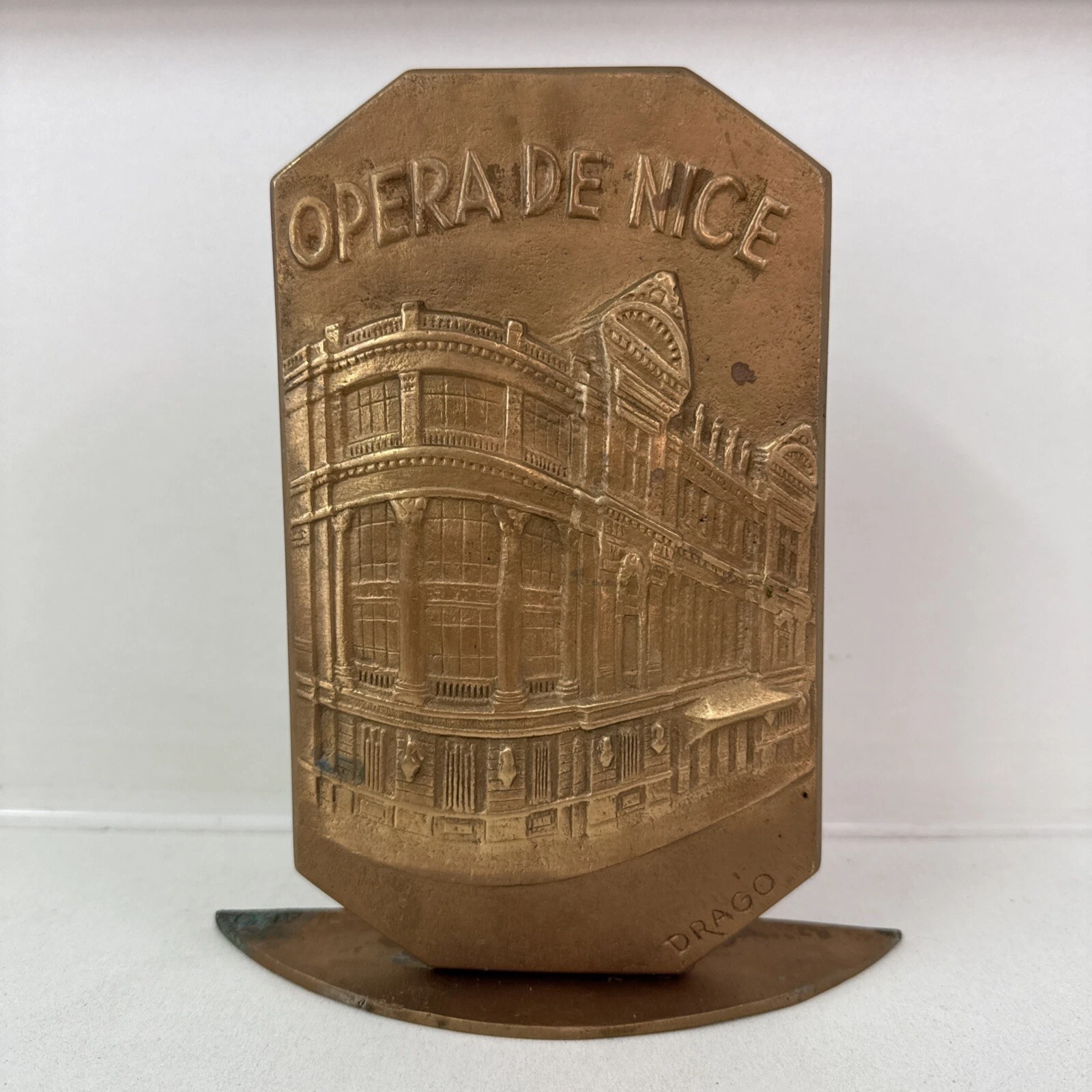 Médaille Plaque Présentoir Opéra De Nice Drago Militaire