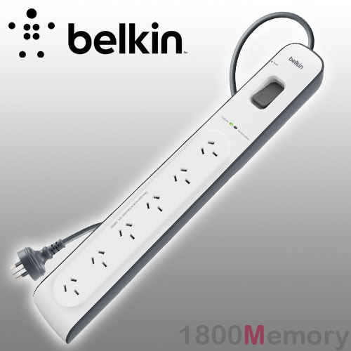 Belkin 6 Way Outlet Surge Plus Power Protector Board with 2M Cord Cable