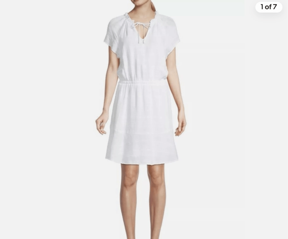 Anthropologie Cloth & Stone linen blend white dress | eBay Anthropologie Cloth & Stone linen blend white dress | eBay