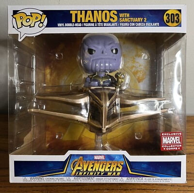 Funko Pop Marvel #303 Thanos with Sanctuary Marvel Collector Corps  New