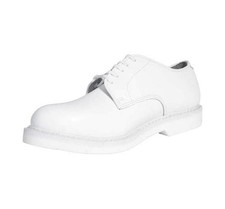 WHITE Leather Oxford Work Shoes Military Uniform Army Navy CPO Officer Dress