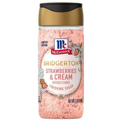 McCormick Bridgerton Strawberries & Cream Finishing Sugar, 3.16 oz Bottle