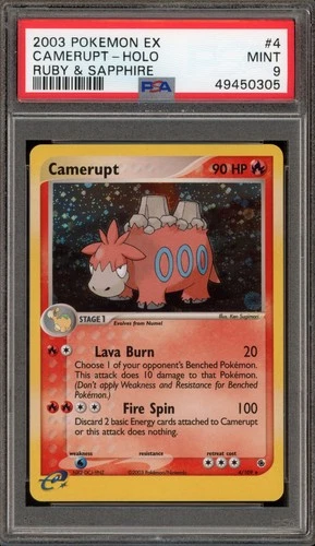 Pokemon Camerupt EX Ruby & Sapphire Holo Rare #4 PSA 9 Mint