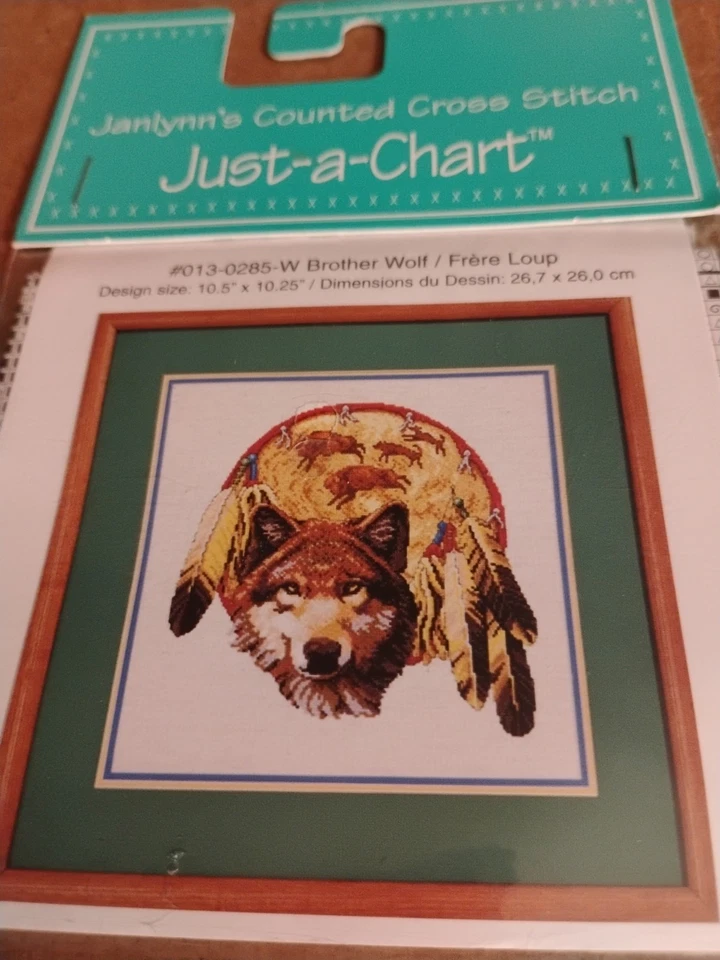 BEAUTIFUL Janlynn's Counted Cross Stitch JUST-a-CHART - Brother Wolf 10½' x 10¼" - Image 3 of 4