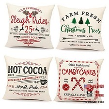 Set of 4 Farmhouse Pillow Covers 18"x18" - Set of 4
