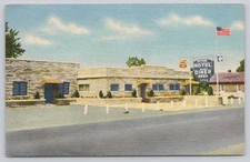 Vintage Linen Postcard Wayside Motel and Diner Williamsport Maryland