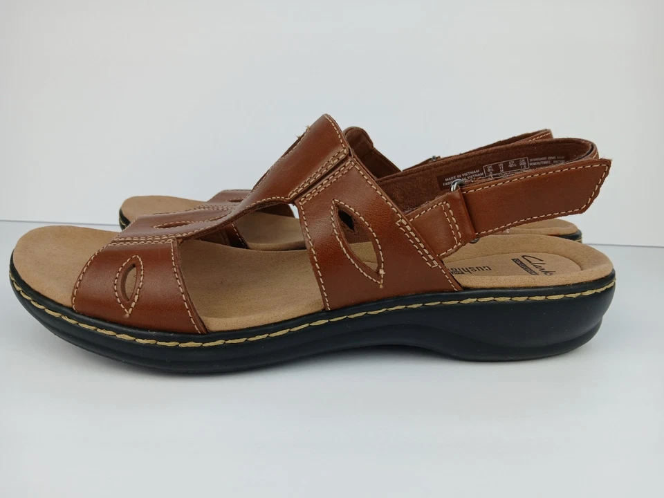 Sandalia Plana Clark’s Collection Leisa Lakelyn Cuero Marrón Para Mujer Talla US 11 Foto 3 de 4