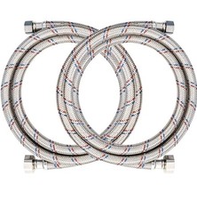 PLUMBINGMSTER 72" Faucet Hose Connector, 3/8" Comp x 1/2" FIP Braided Stainless
