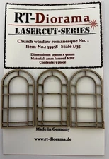 RT-DIORAMA 35958 1/35 Lasercut: Church Windows Romanesque No.1