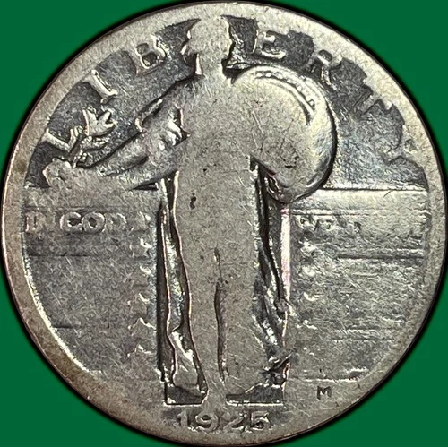 1925 Standing Liberty Quarter Good G Coin, Cleaning #38222