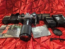 CANON AE-1 PROGRAM 35MM FILM SLR CAMERA W/ STRAP LENS SPEEDLIGHT 188A 133A