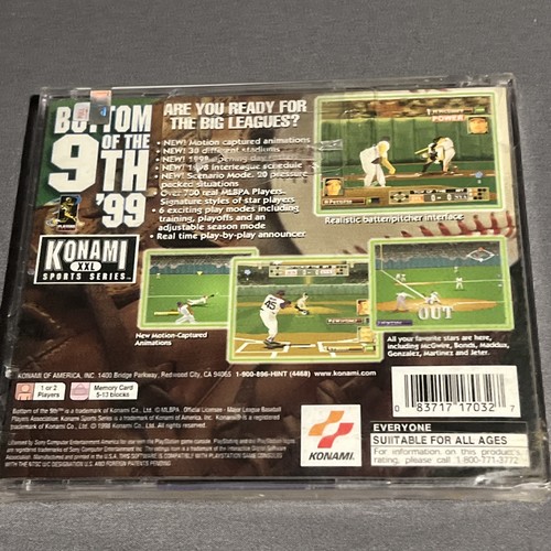 Bottom of the 9th '99 (Sony PlayStation 1, 1998 PS1) Sealed Cracked Case - Picture 10 of 10