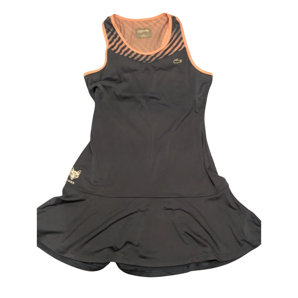 Vestido deportivo de tenis Lacoste talla 40 gris sin mangas espalda deportiva Foto 2 de 4