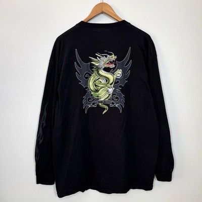 Vintage Year Of The Dragon Graphic Long Sleeve Skater T Shirt XL