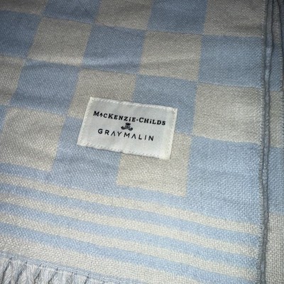 MacKenzie-Childs Gray Malin Ski Holiday Check Throw 50 x60 