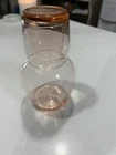 Pink Depression Glass Carafe & Tumbler Set, Two-Piece, Round Glossy Finish