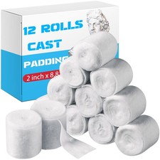 12 Rolls Cast Padding Individual Pack Soft Cotton Undercast 2 Inch x 8.8 ft