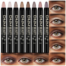8Pcs Cream Eyeshadow Stick Set, Champagne Pearl Taupe Bronze Cocoa Stone Putty S