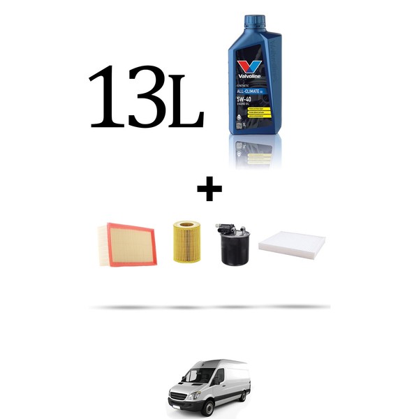 Hoffcar Wartungsset 4 Filter Und 13L ÖL FüR Mercedes Sprinter II (906) 519 CDI-image